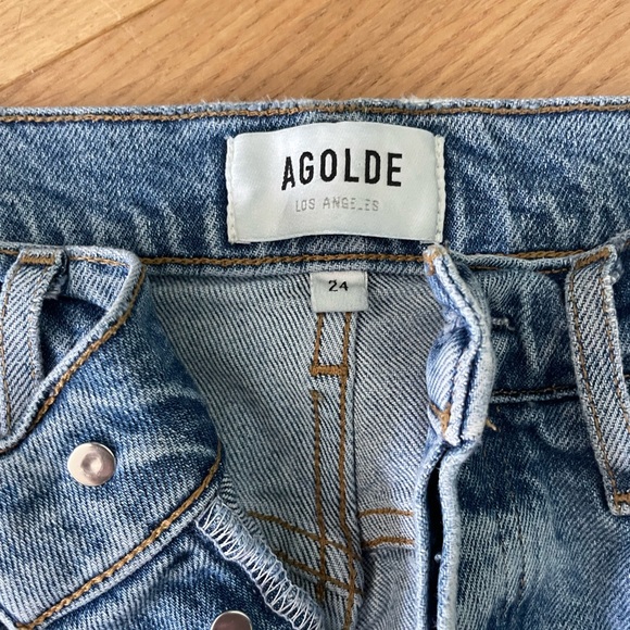 AGOLDE Riley High Rise Straight Distressed Jeans - Picture 3 of 11